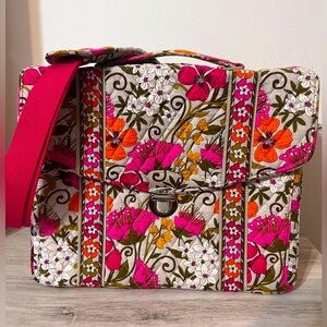 Vera Bradley Tea Garden Messenger/Laptop Bag Top Handle/Long Strap